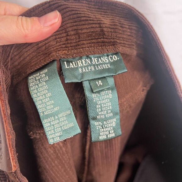 Lauren Ralph Lauren Corduroy Jeans Brown Classic Neutral Fall Size 14 - Picture 8 of 9